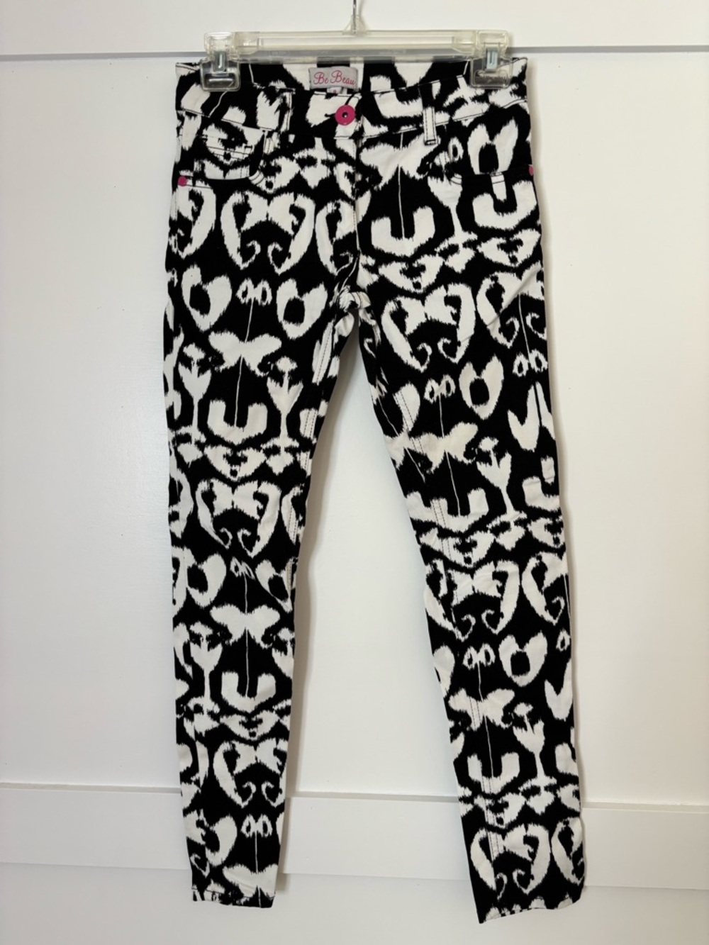 BeBop Girls' Black & White Patterned Skinny Pants size 8 in great condition